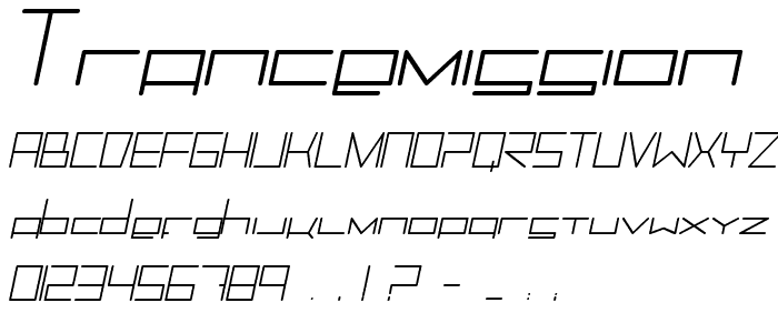 Trancemission LightItalic font